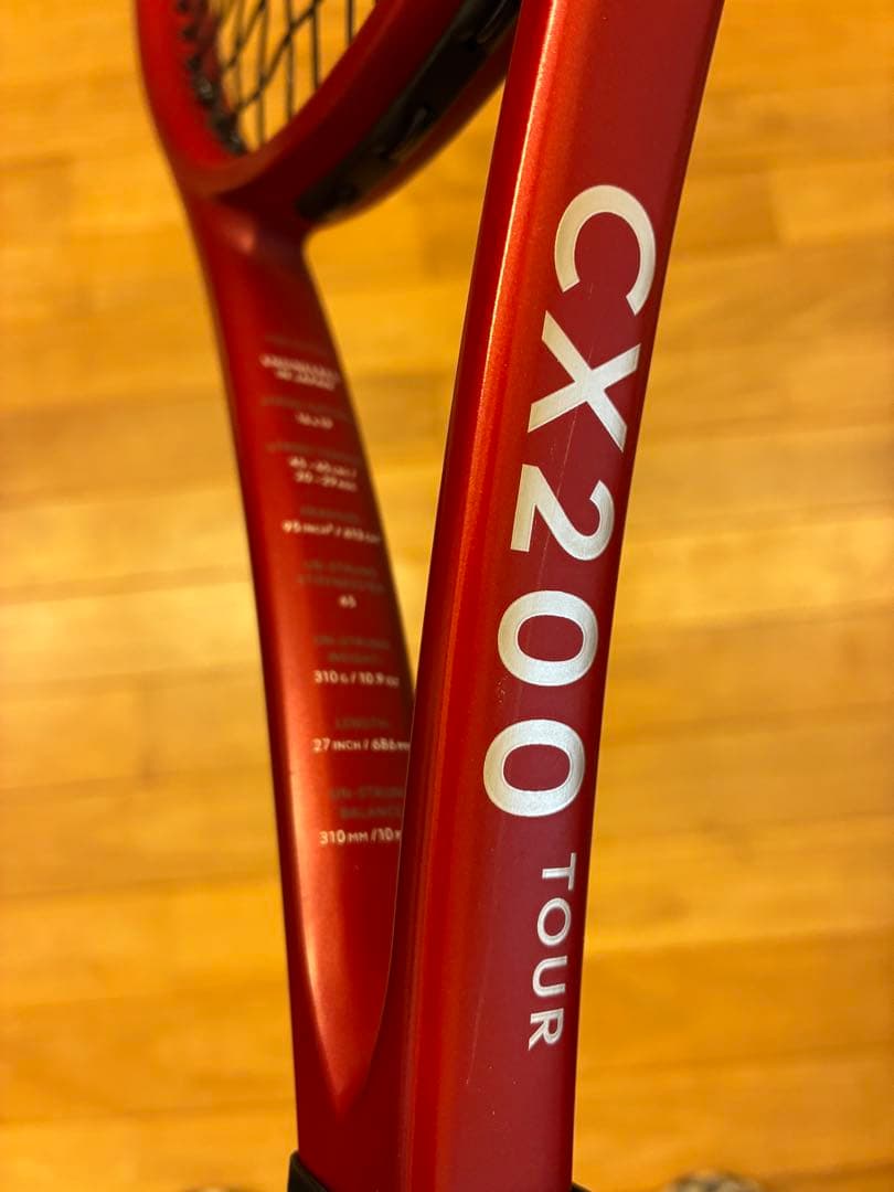 【美品】ダンロップCX 200 ツアー硬式テニスラケット 赤/黒　グリップG2