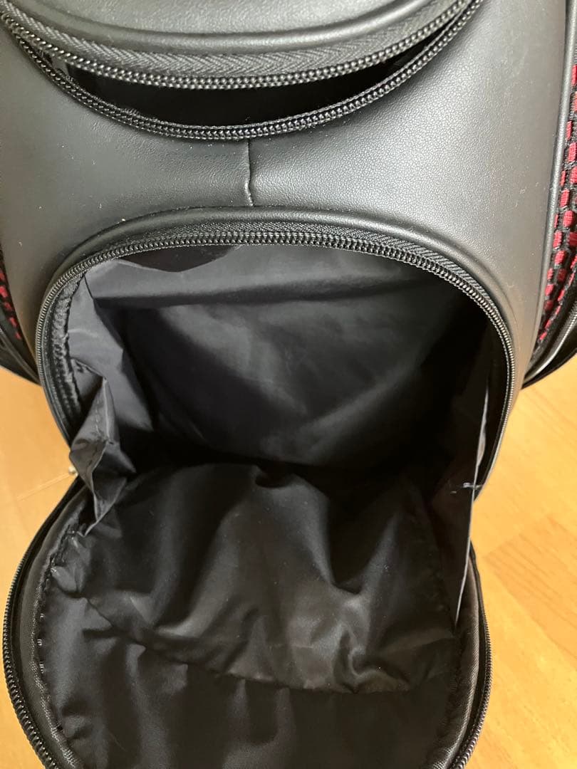 adidas キャディバッグ　ゴルフバッグ　アディダス　黒×赤