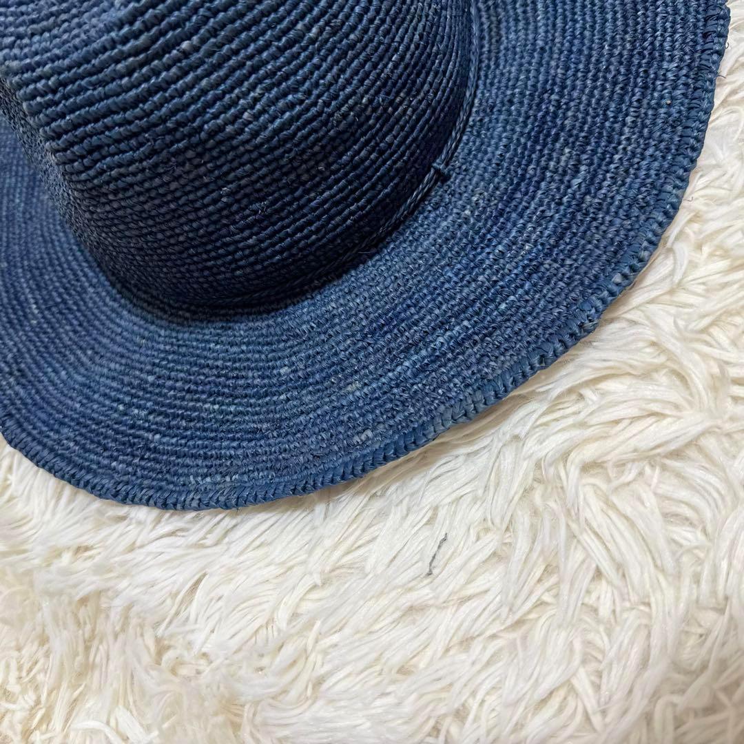 希少！ 極美品✨　ヘレンカミンスキー　ラフィアハット　麦わら帽子　ネイビー　紺色