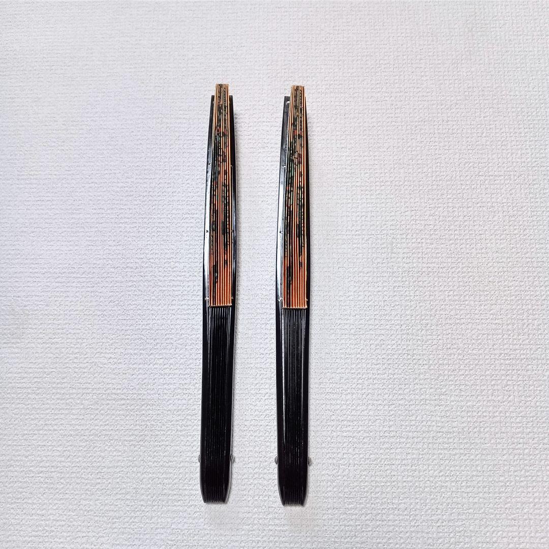 【舞扇子】金銀両面 美品 2本セット バラ売り可　松模様 日本舞踊 九寸五分