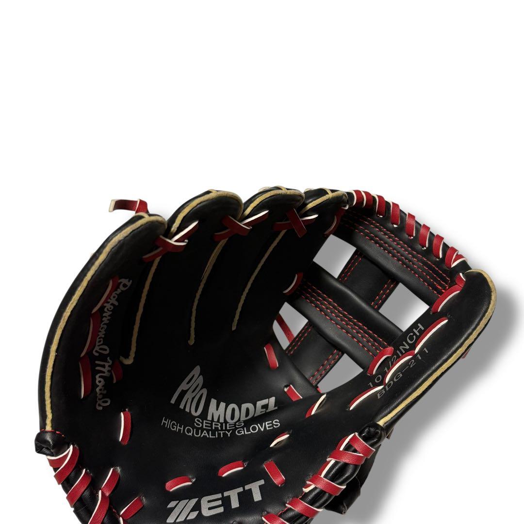 未使用品！ ZETT ゼット グローブ グラブ ジュニア ブラック 黒 左利き用