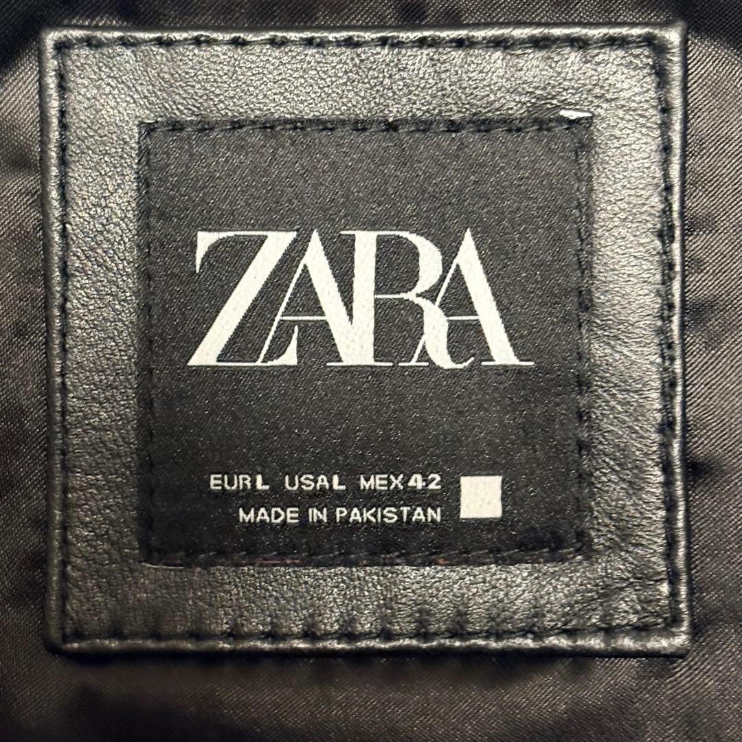 美品ZARA羊革シープレザーダブルライダースジャケット黒ベルト付本革リアルレザー