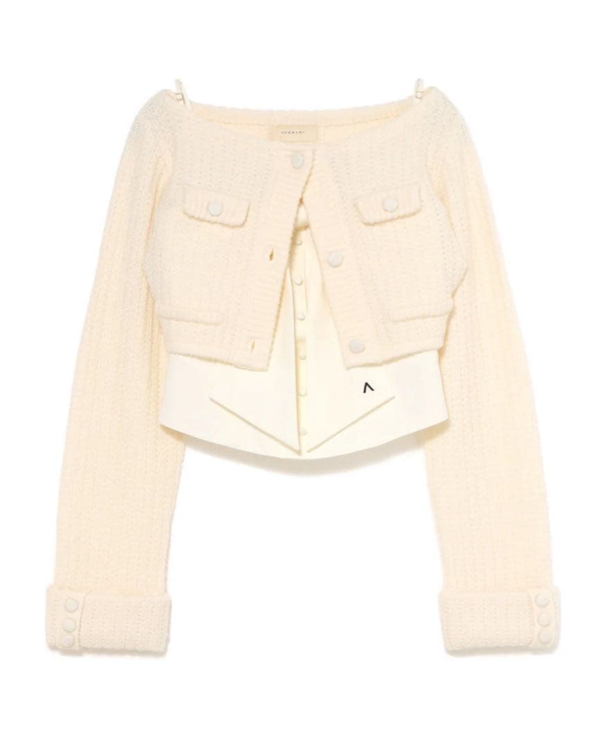 トップス andmary Twiggy tweed ribbon set tops