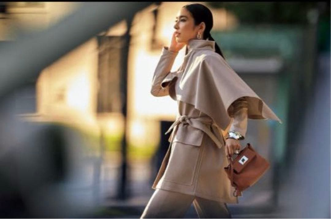 ★HERMES★未使用★プレシャス掲載★カシミヤ★コート　黒　38