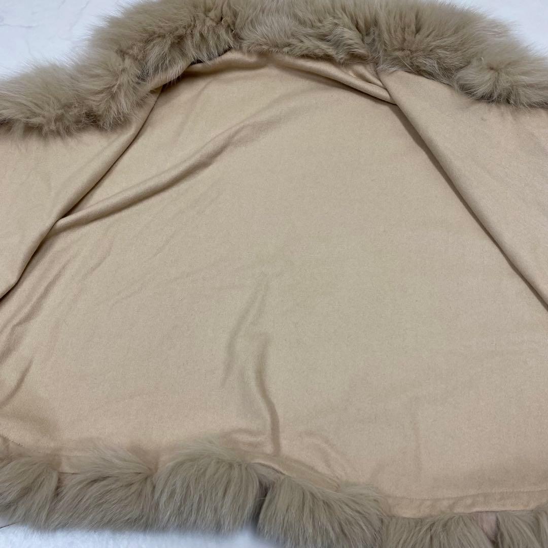 タグ付き新品★SAGA FURS ポンチョ カシミヤ ブルーフォックス M~L
