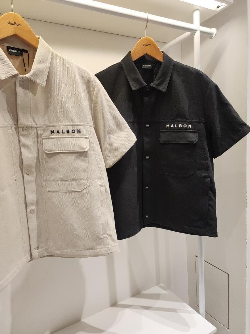 Malbonゴルフメンズ セットアップ ブラックL半袖トップス＋ショートパンツ✨