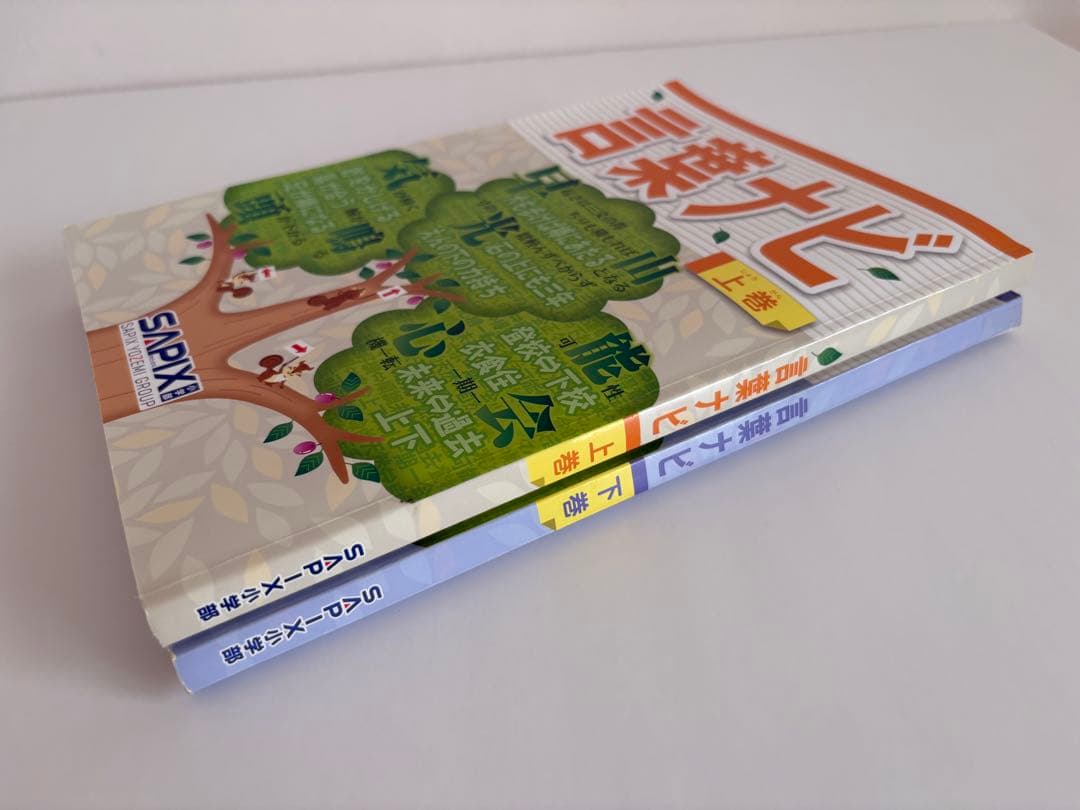 【赤シート2枚付き•書き込みなし】サピックス　言葉ナビ　上巻•下巻　2冊セット