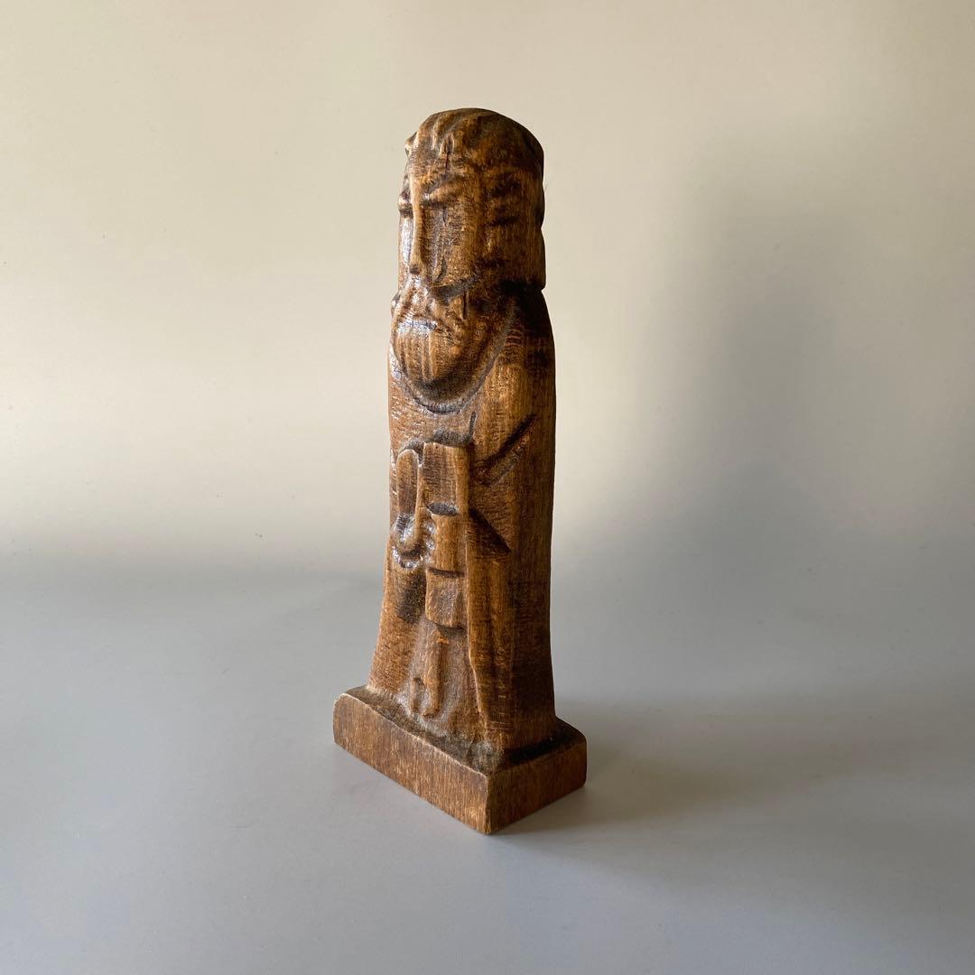 フランス アンティーク 本を持つ聖人像 聖ペテロ 木彫 19世紀