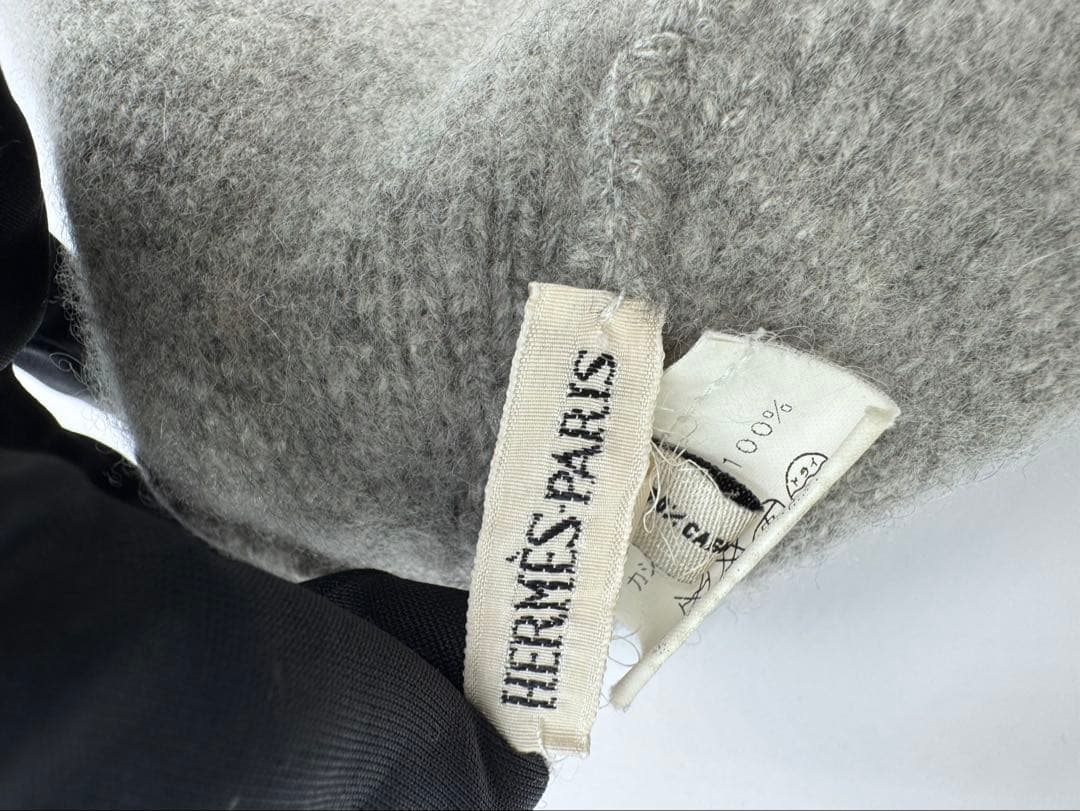 HERMES エルメス カシミヤ グレー ニットキャップ