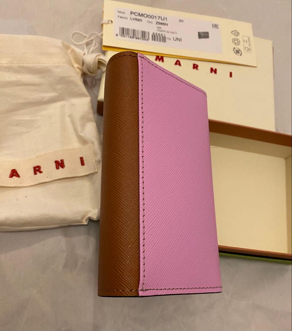 マルニ MARNI 6連　キーケース ブラウン　ピンク　レザー　本革