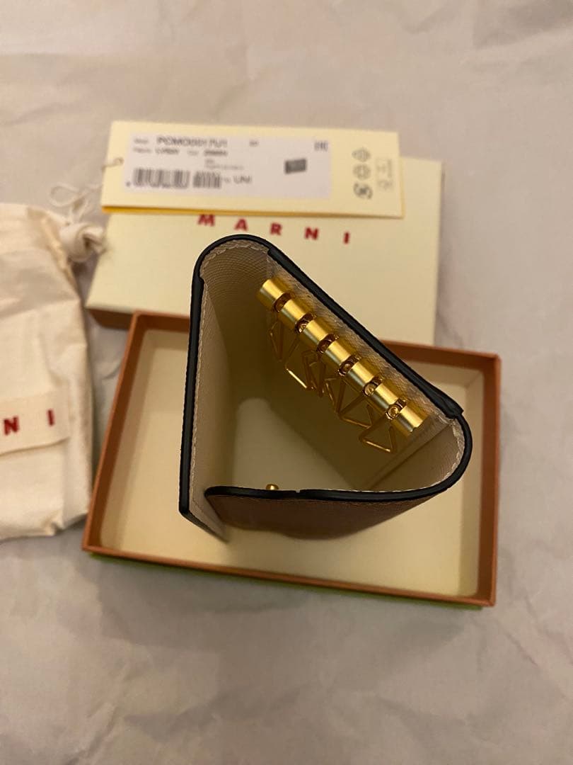マルニ MARNI 6連　キーケース ブラウン　ピンク　レザー　本革