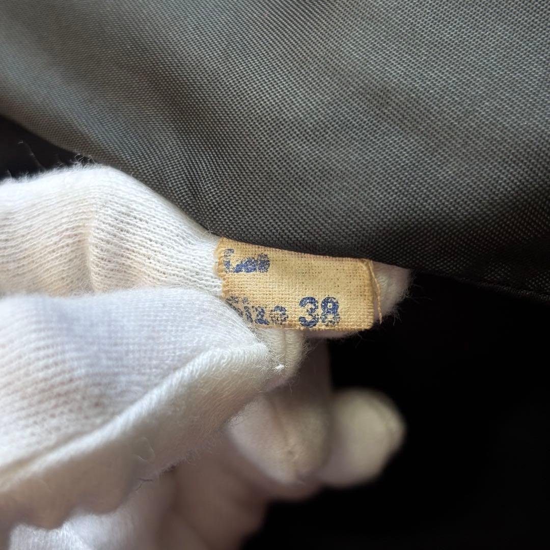【Vintage】A-2 レザーフライトジャケット 黒リブ 短丈 38 YKK