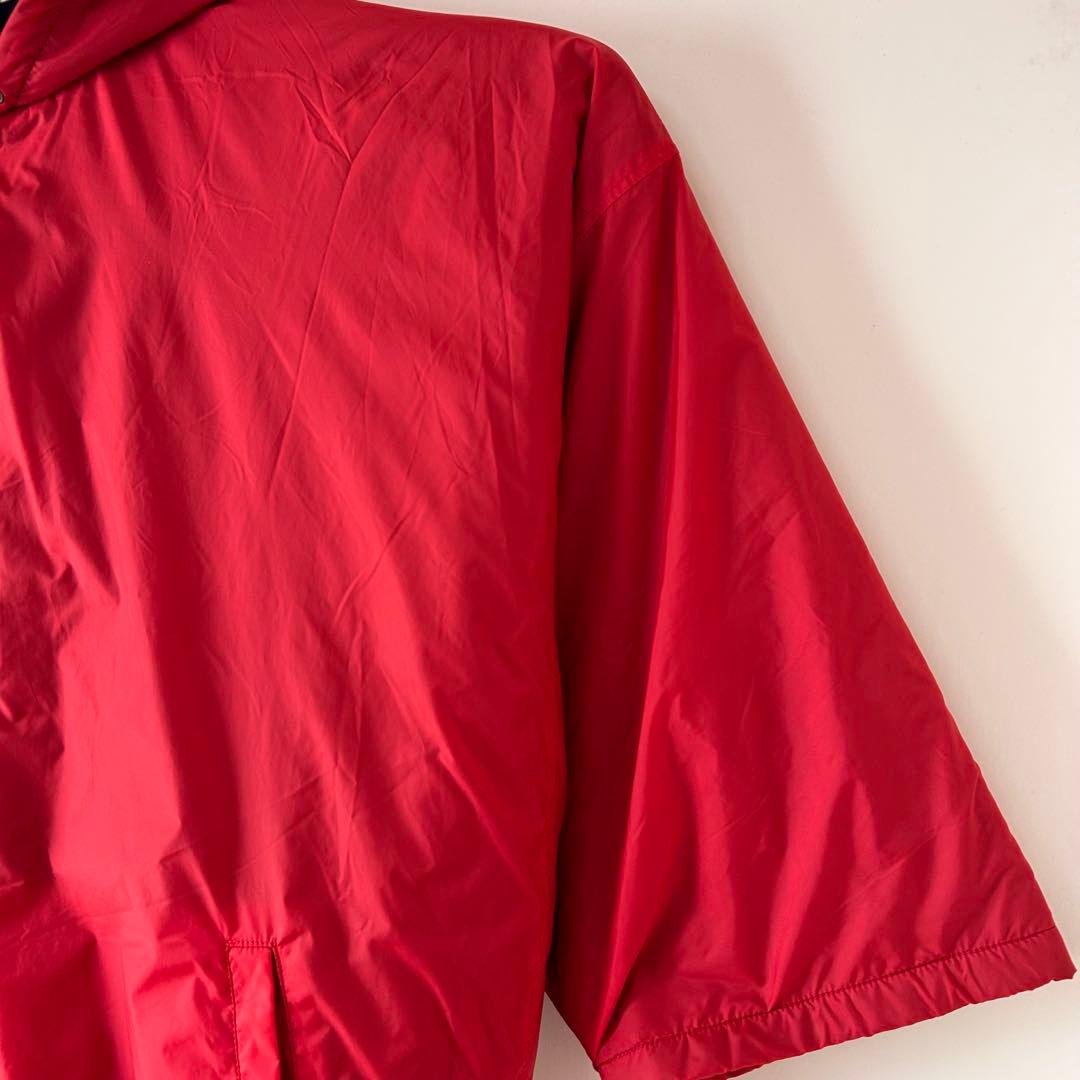 80s 90s adidas アディダス　フード付きベンチコート 赤 レッド