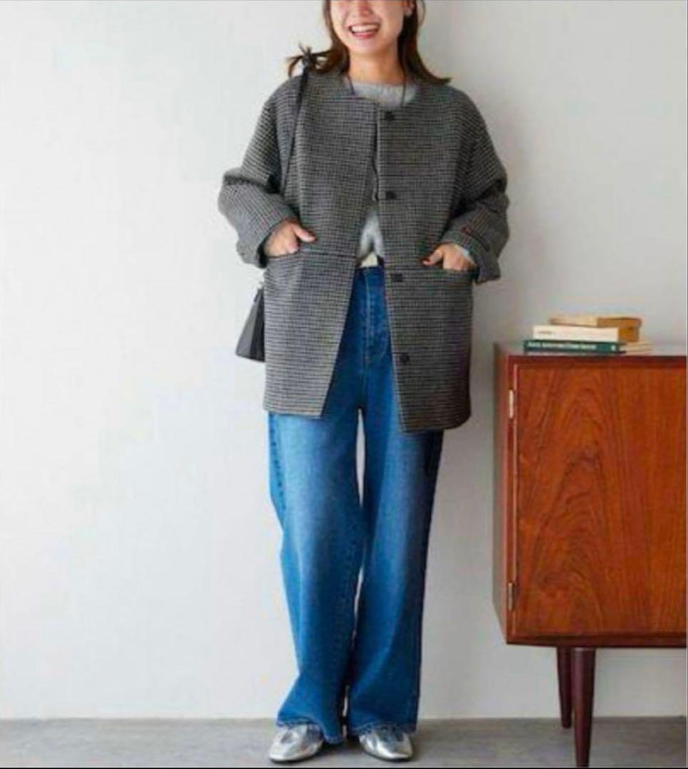 美品★ジャーナルスタンダード スーパーファインビーバークルーネックコートM