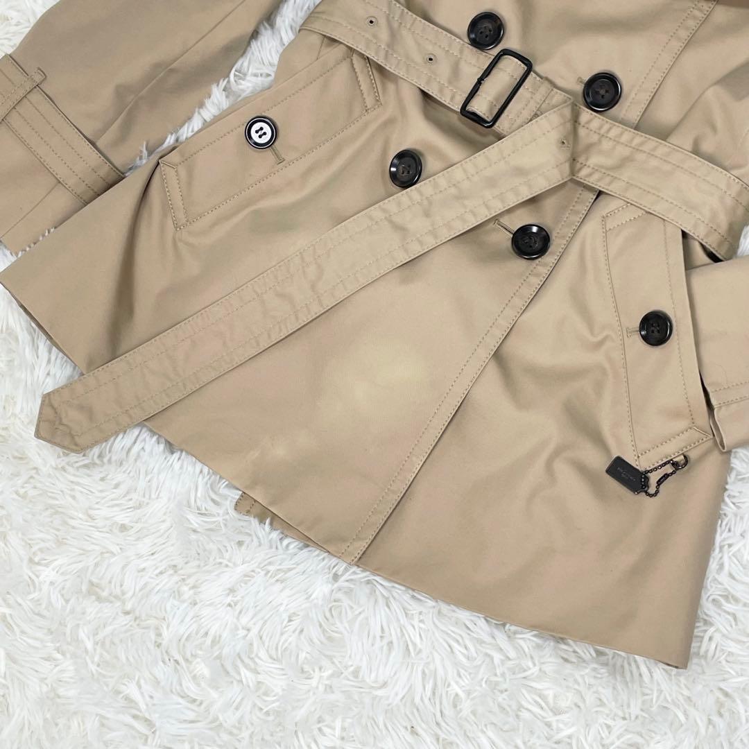 美品 COACH コーチ F33970 ショート丈 トレンチコート ジャケット