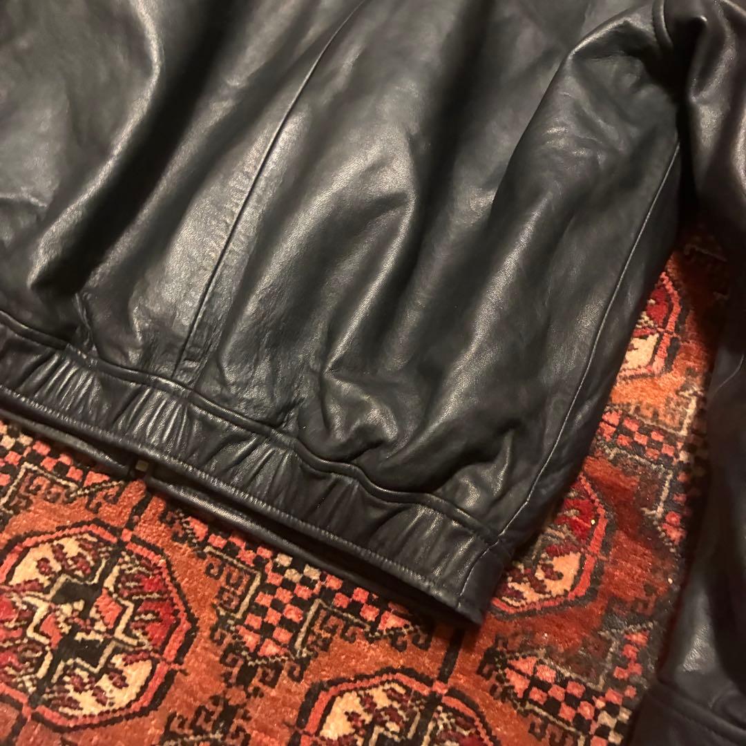 90S 名作 Ralph Lauren レザージャケット 羊革 ブラック S