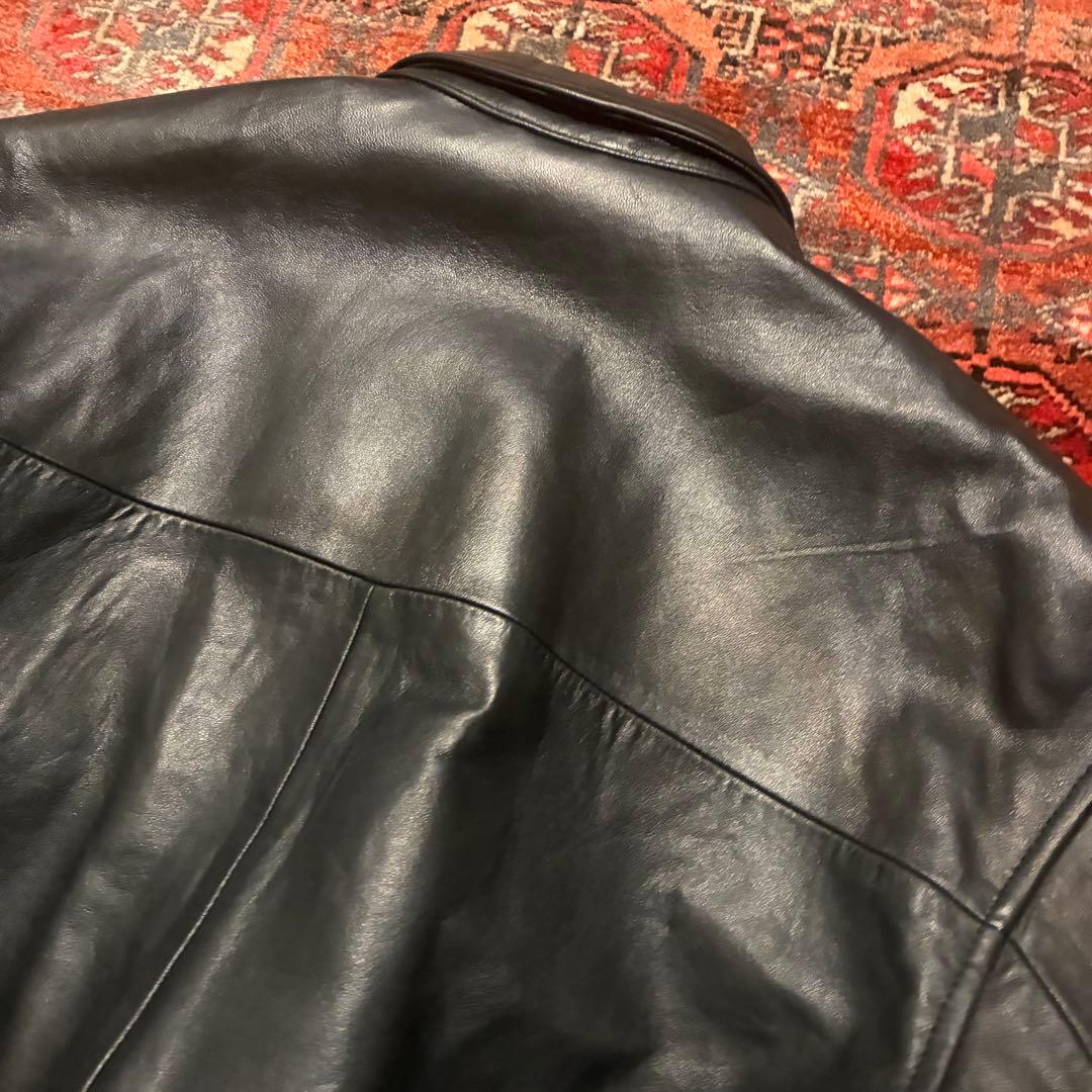 90S 名作 Ralph Lauren レザージャケット 羊革 ブラック S