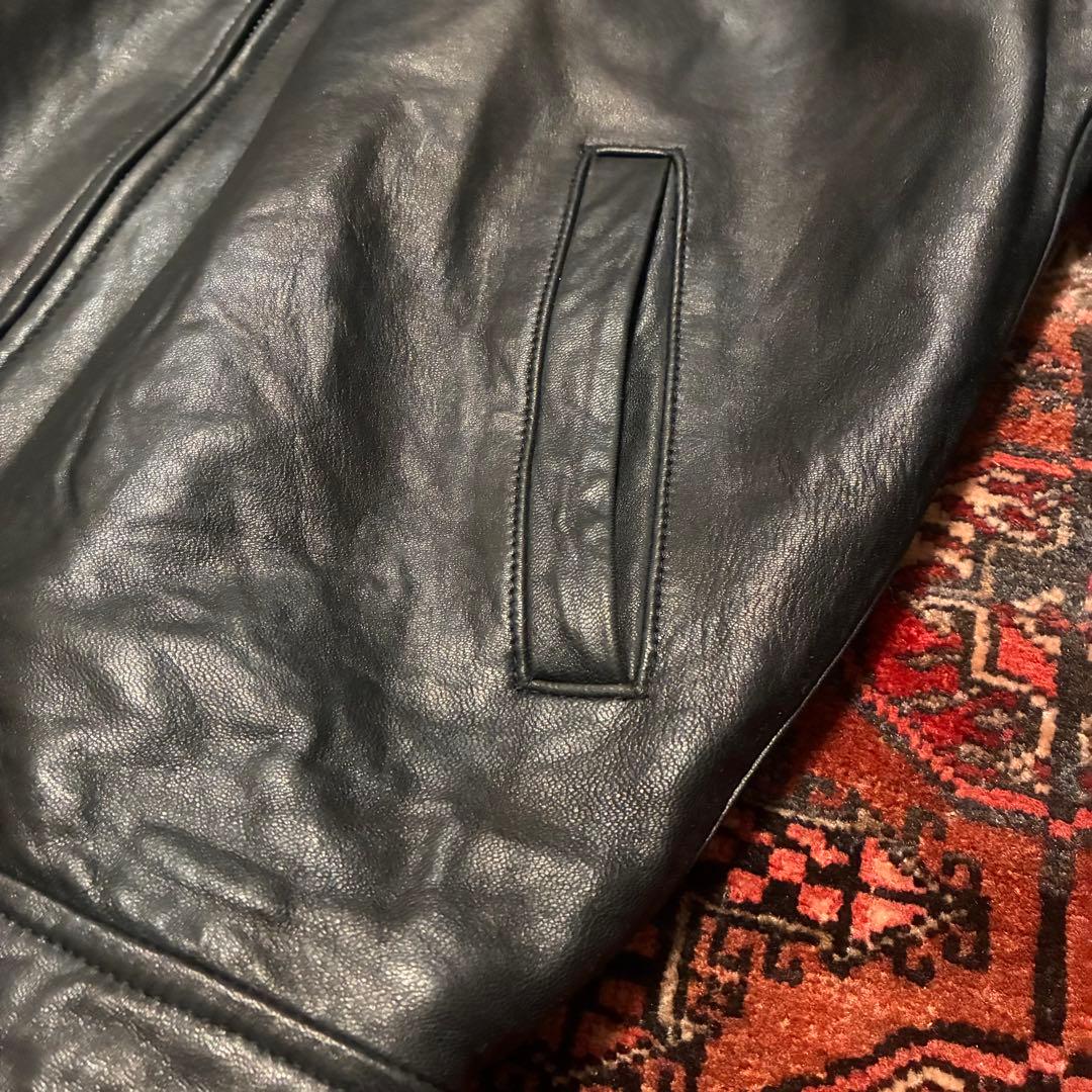 90S 名作 Ralph Lauren レザージャケット 羊革 ブラック S