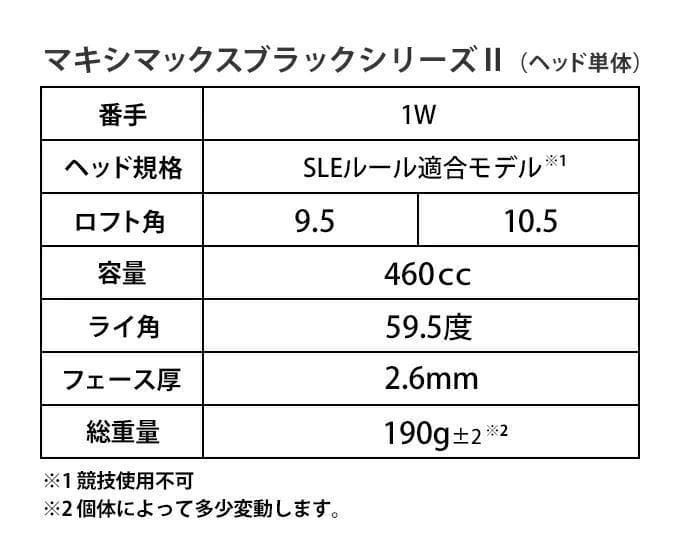 新品 【ヘッド単体】適合限界！マキシマックスブラックⅡ