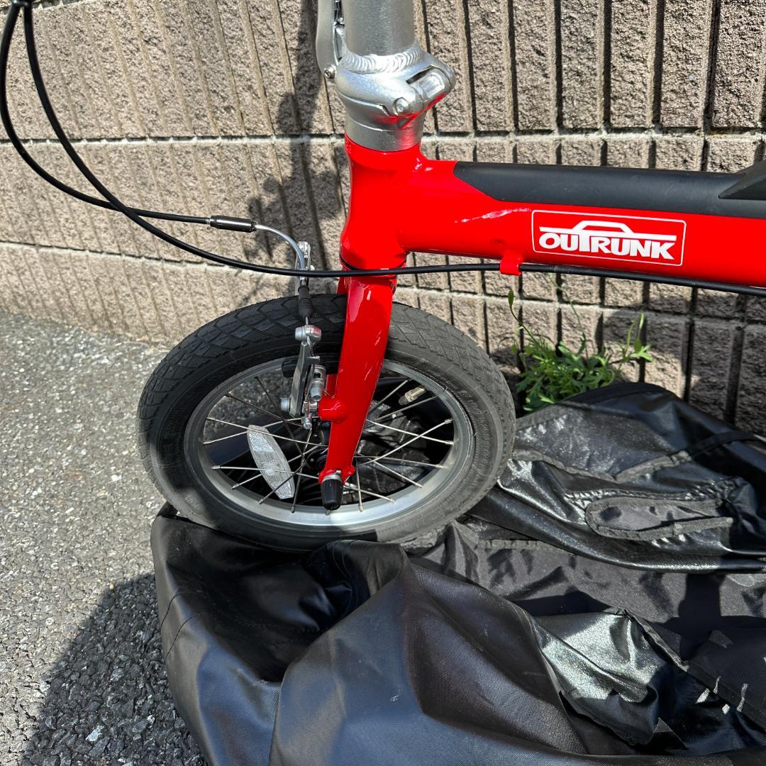 【概ね美品】LOG OUTRUNK アウトランク 折りたたみ自転車 レッド