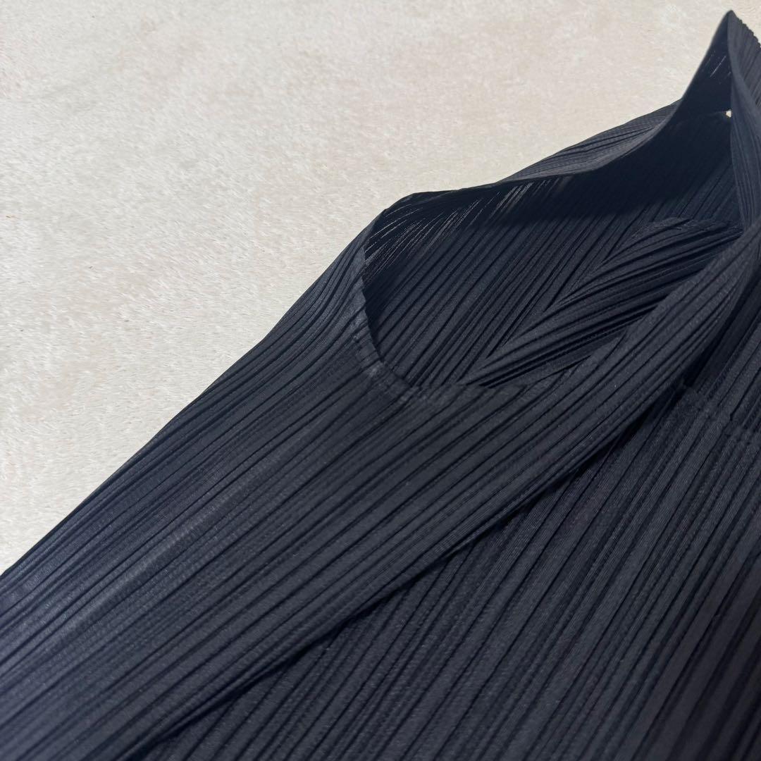 美品✨PLEATS PLEASE 黒色　スリット入り　プリーツ　ロングワンピース