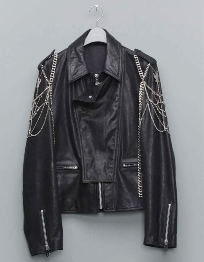 24AW MASU レザージャケット チェーン付き ライダース ブルゾン