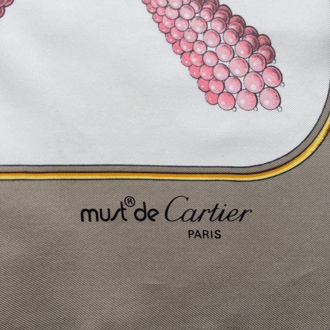 Cartierカルティエ must de Cartier シルクスカーフパール