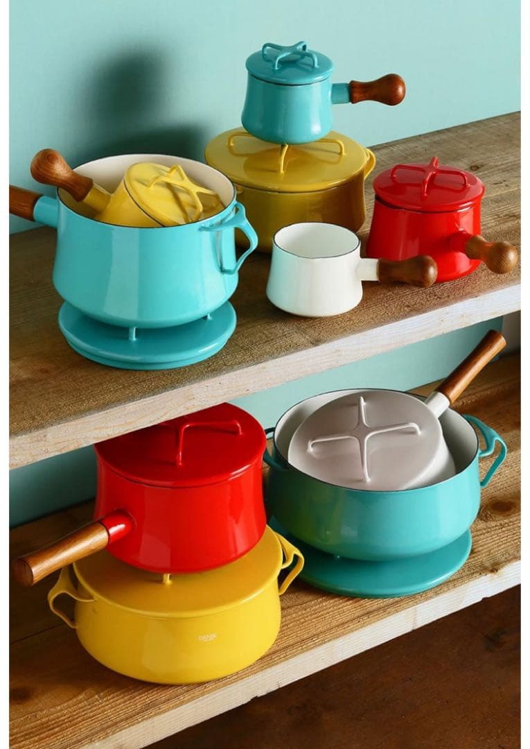 DANSK ダンスク　ホーロー 片手鍋　コベンスタイル 赤　蓋つき