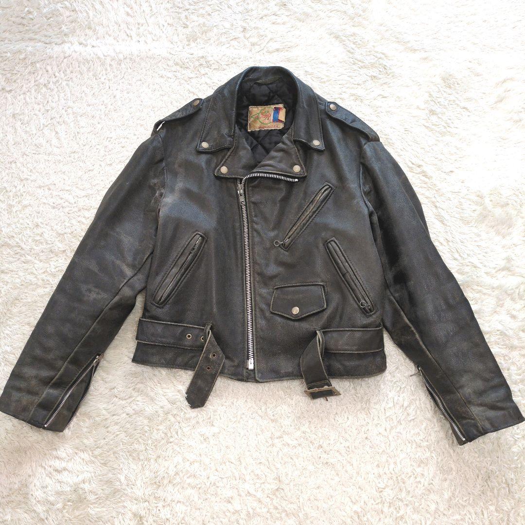 【希少】スクーター レザージャケット XL アメリカ製 80's ヴィンテージ