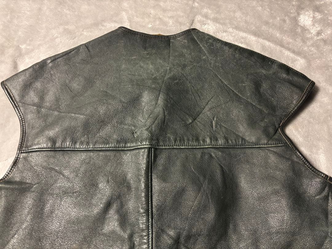 70s Euro leather VEST レザー ベスト ジャーキンベスト 風