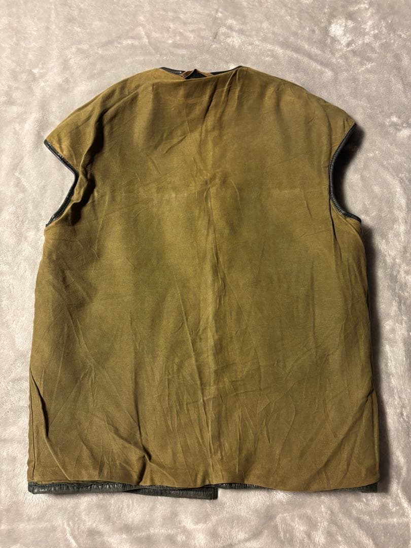 70s Euro leather VEST レザー ベスト ジャーキンベスト 風