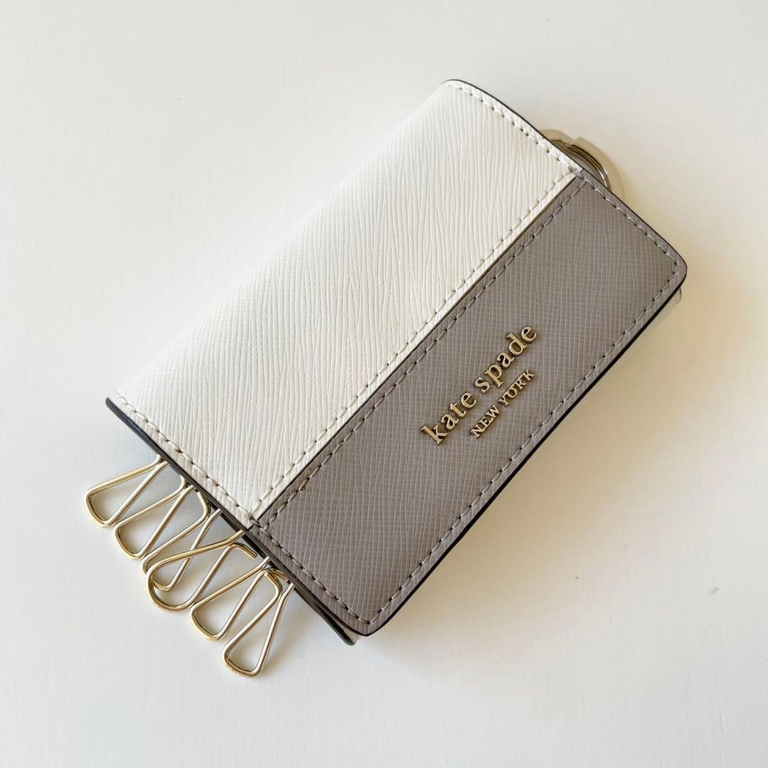 【新品・保管品】kate spade 6蓮 キーケース ミニ財布 バイカラー