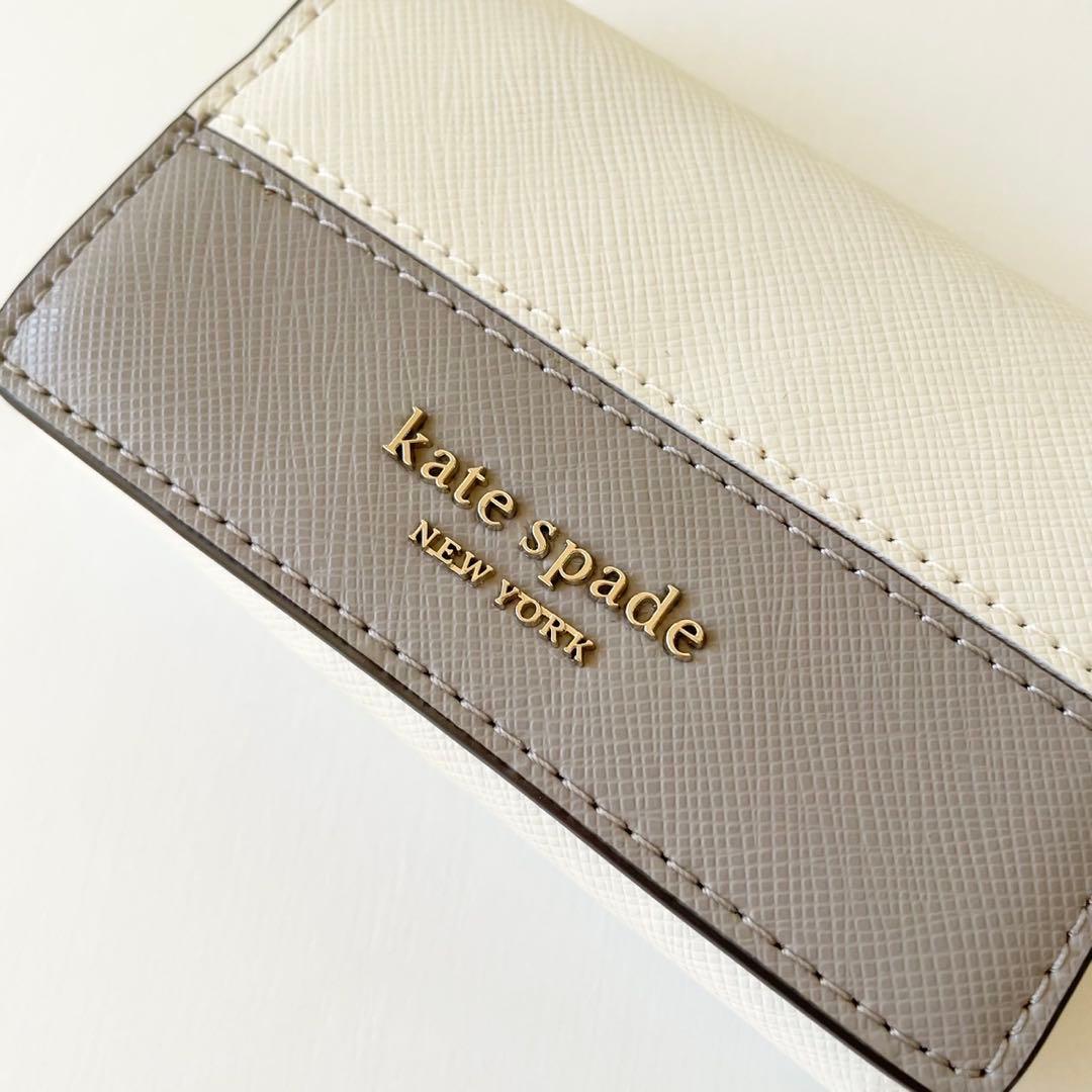 【新品・保管品】kate spade 6蓮 キーケース ミニ財布 バイカラー
