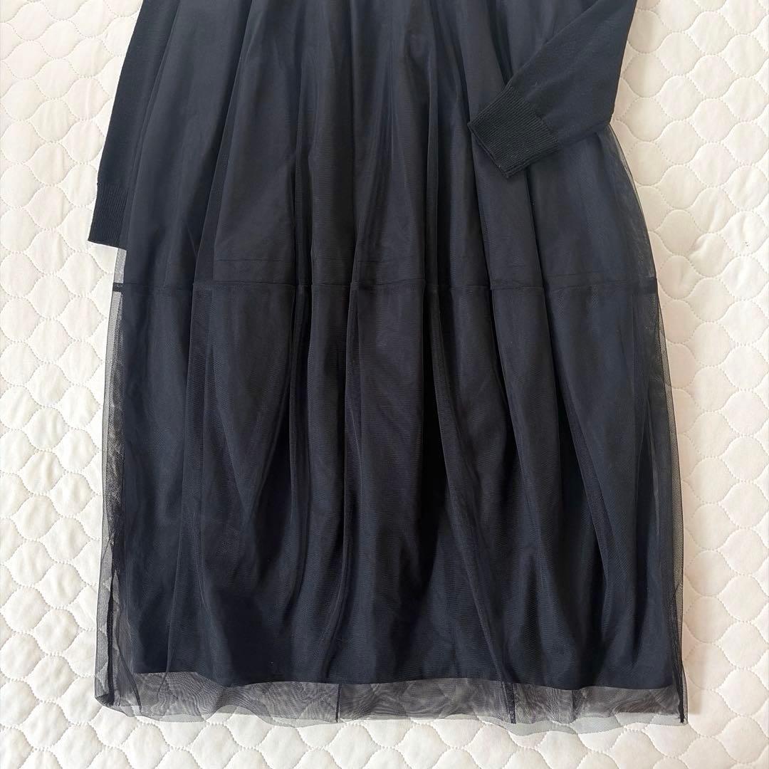 【美品】定価3.3万✴︎BEARDSLEY ニットチュールマルワンピース　ブラック