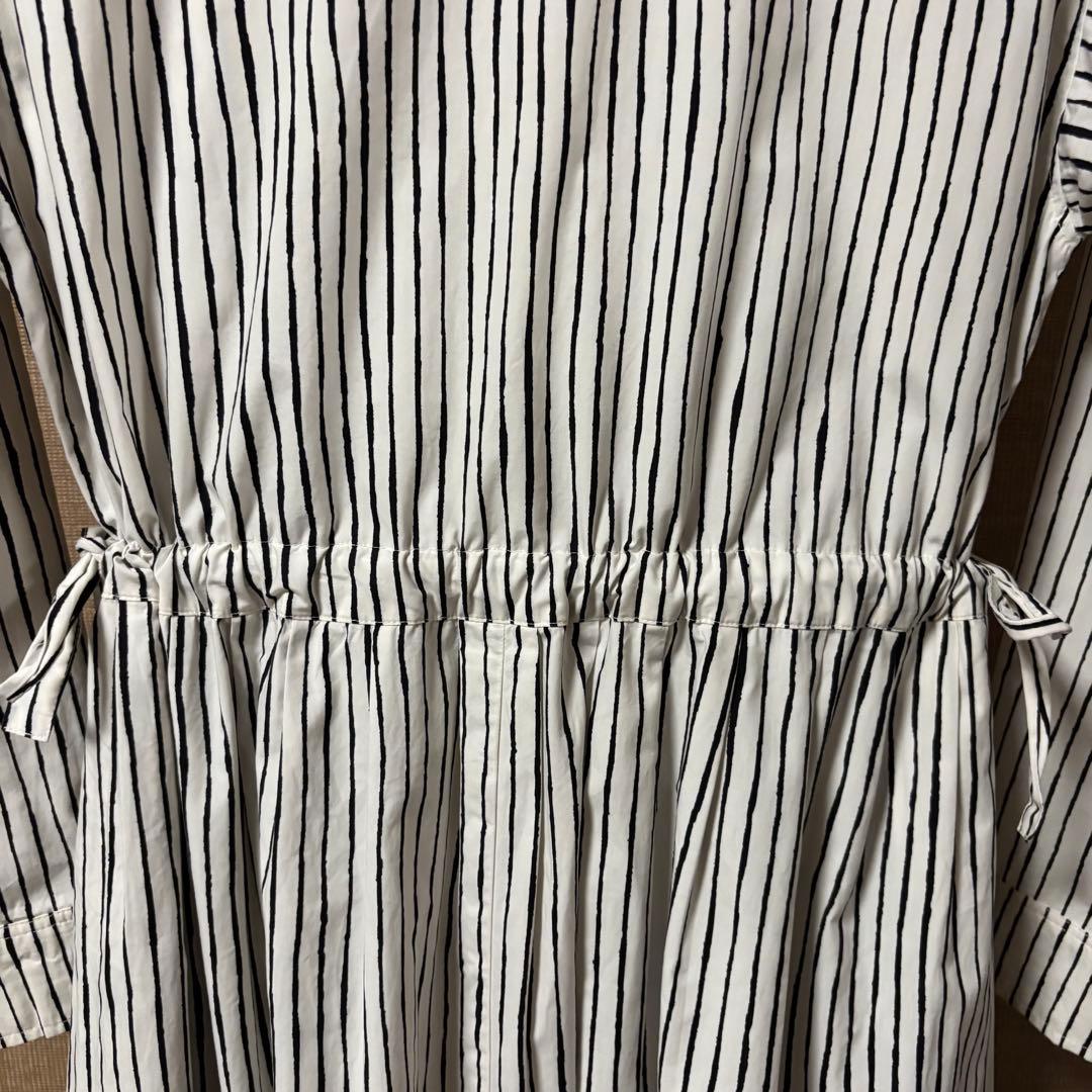 marimekko ストライプ 長袖 ロングシャツワンピース 36