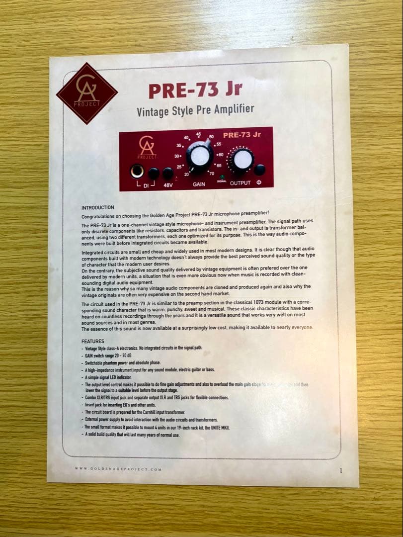 Golden Age Project　PRE-73 Jr