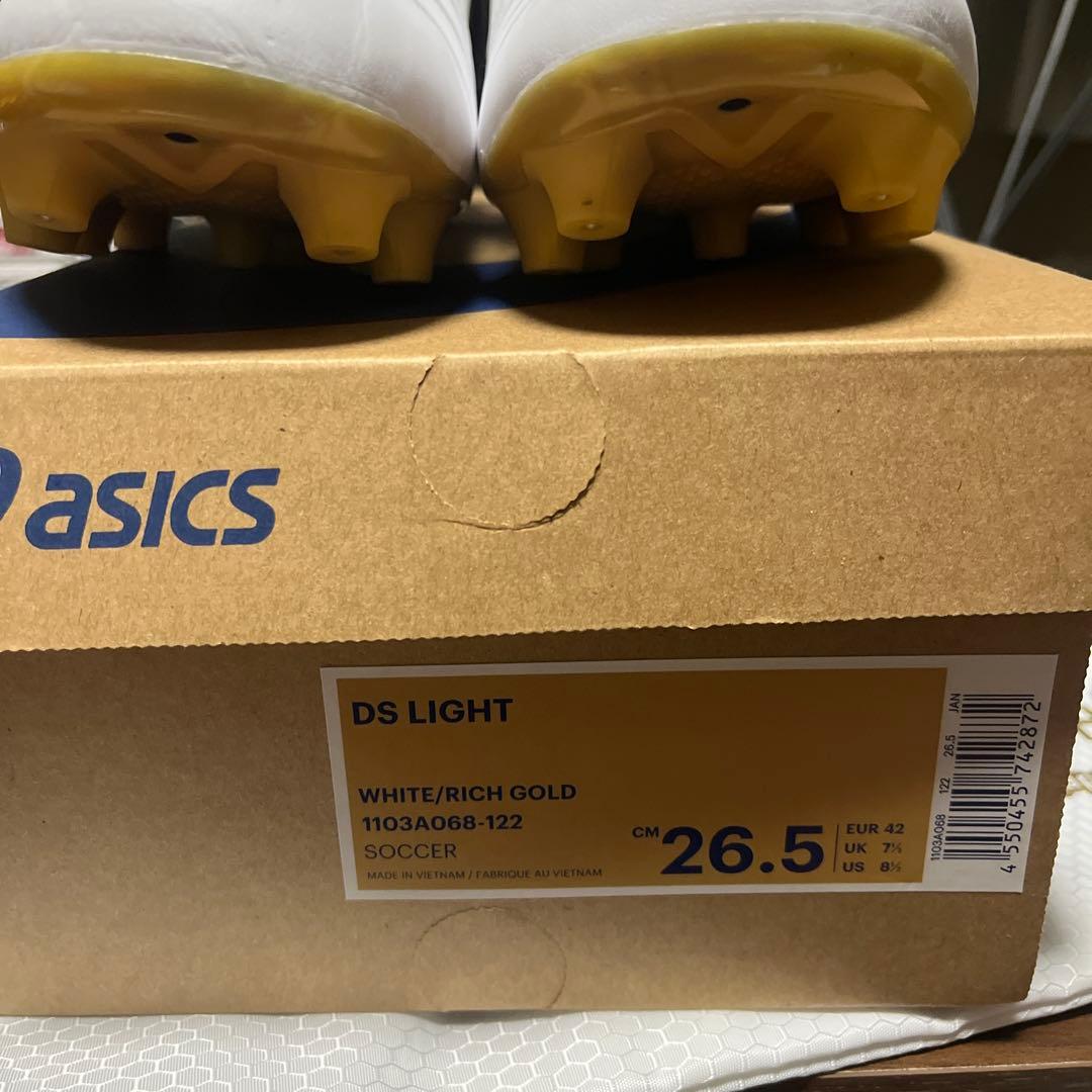 ASICS サッカーシューズ スパイク ホワイト/ゴールド　26.5