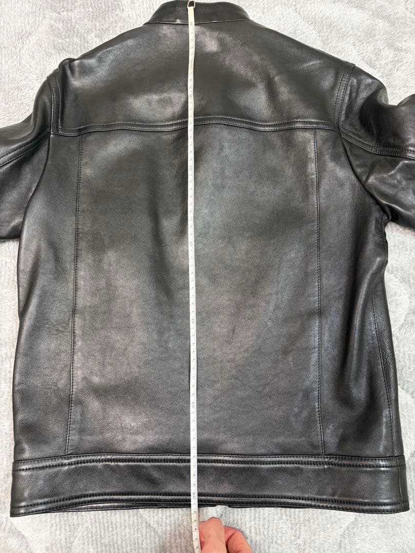 GUCCI 黒 レザーライダースジャケット　44