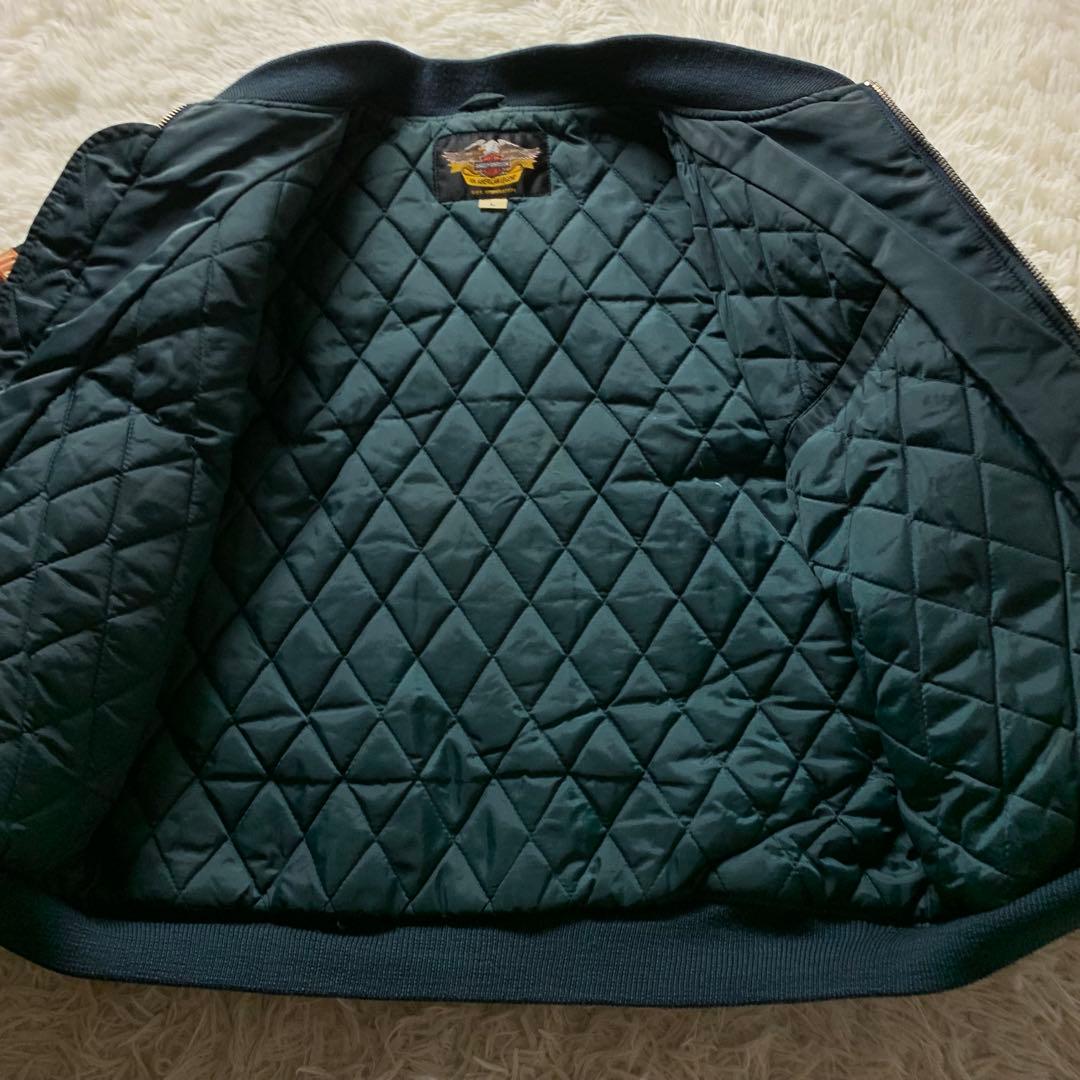 山*魚様 激レア■ハーレーダビッドソン ブルゾン ワッペン レザー　ブラック　L