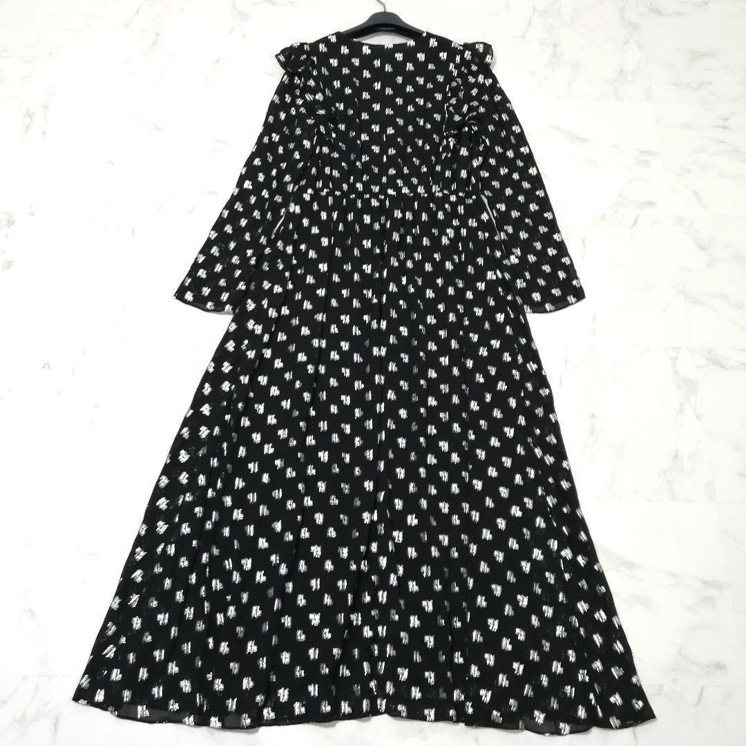 タグ付✨ カールラガーフェルド　メタリックモノグラムドレス　マキシ