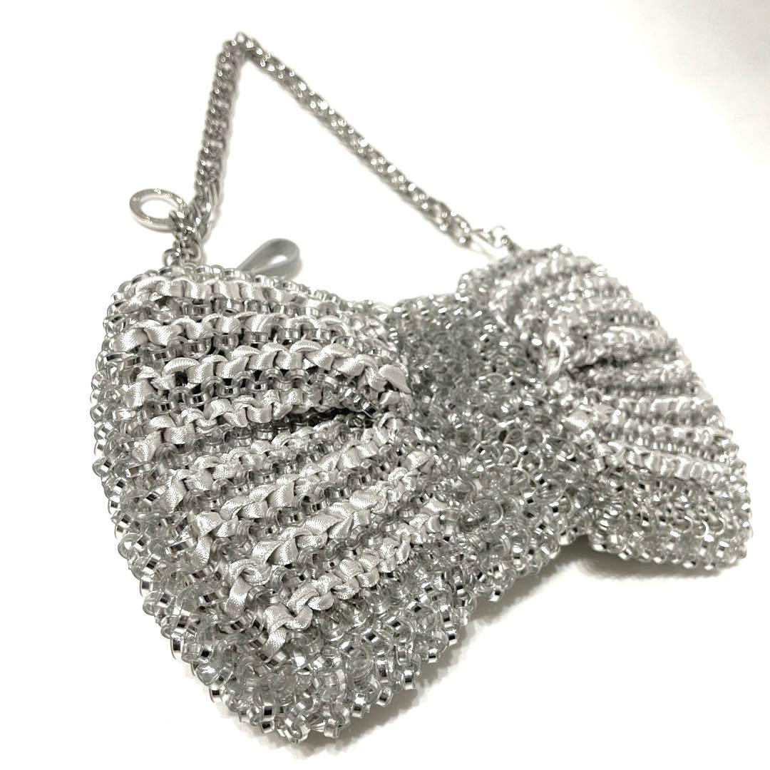 アンテプリマ リボン チェーン ワイヤーバッグ ミニ シルバー