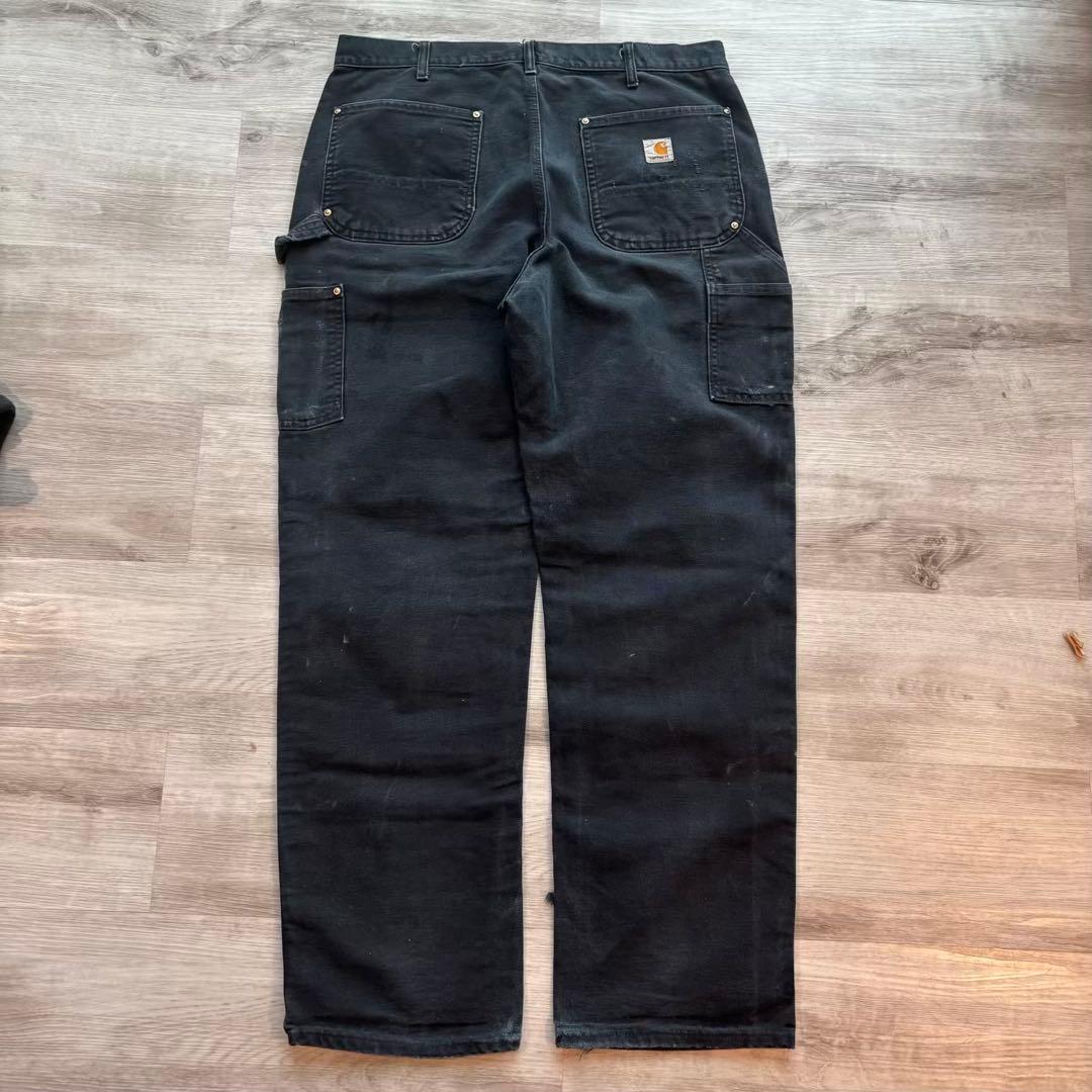 USA製B01 Carhartt ダブルニー ブラック 良フェード 極太#594
