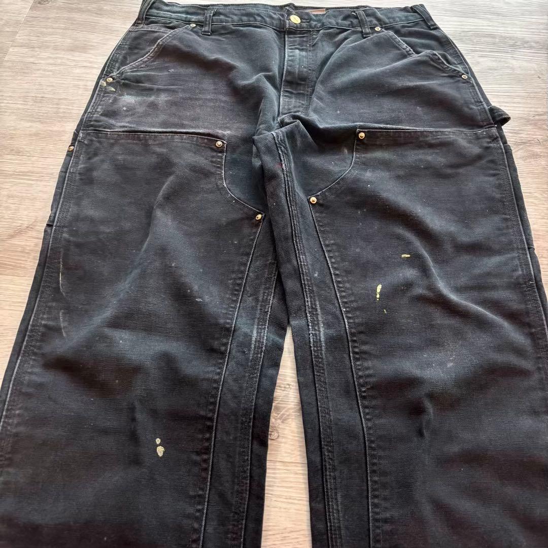 USA製B01 Carhartt ダブルニー ブラック 良フェード 極太#594
