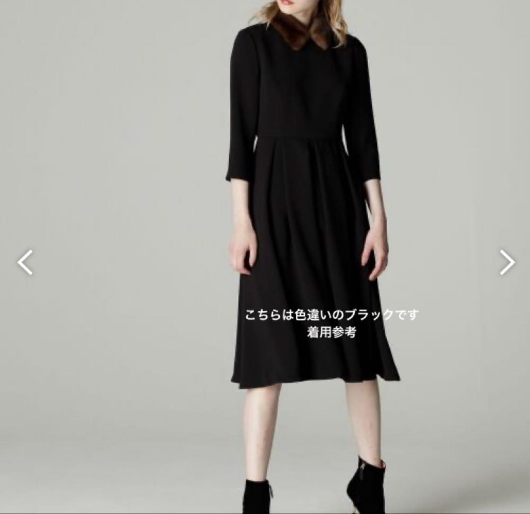 【美品】グレースコンチネンタル　ミンクファーワンピース　36 日本製　ネイビー