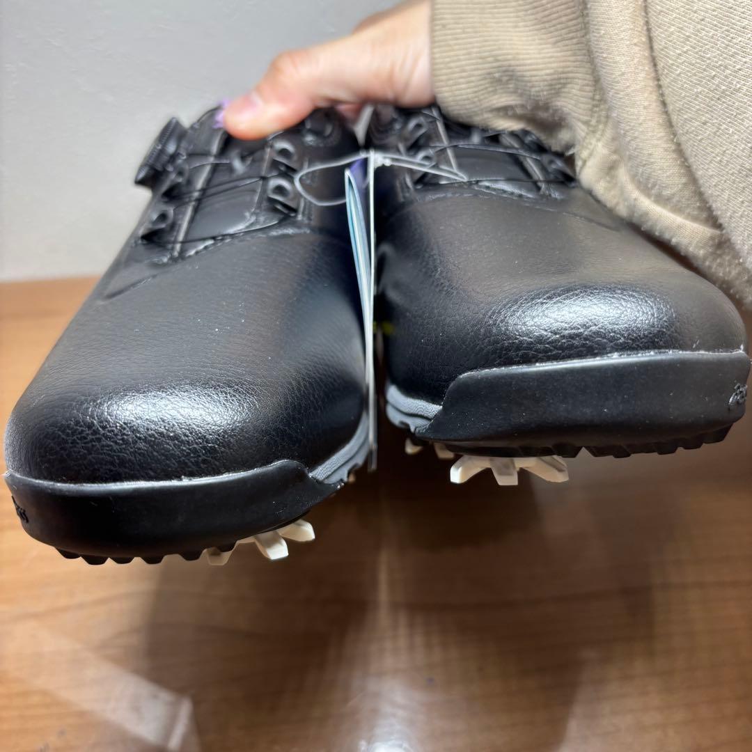 【新品】asics ゴルフシューズ　ボア　ブラック　25.5