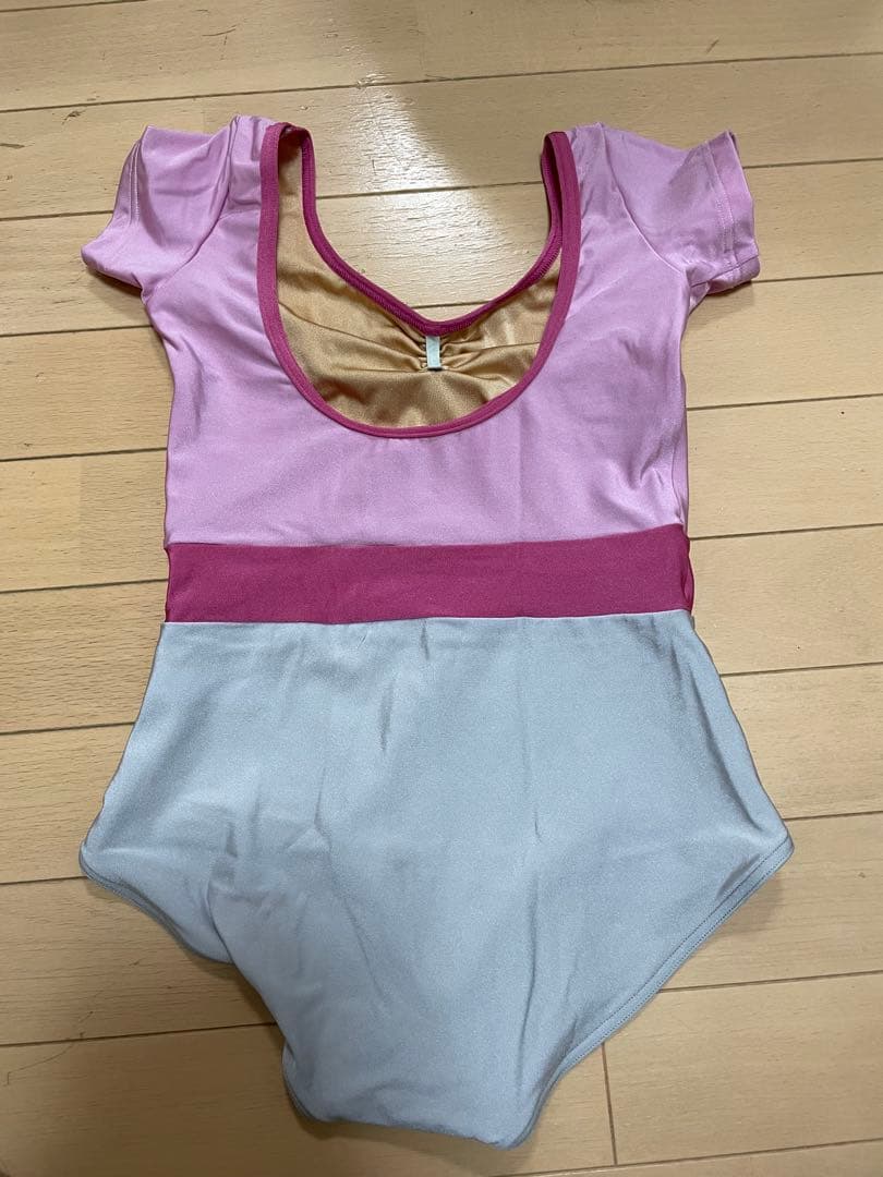 YUMIKO Mサイズ レオタード ピンク・グレー　M