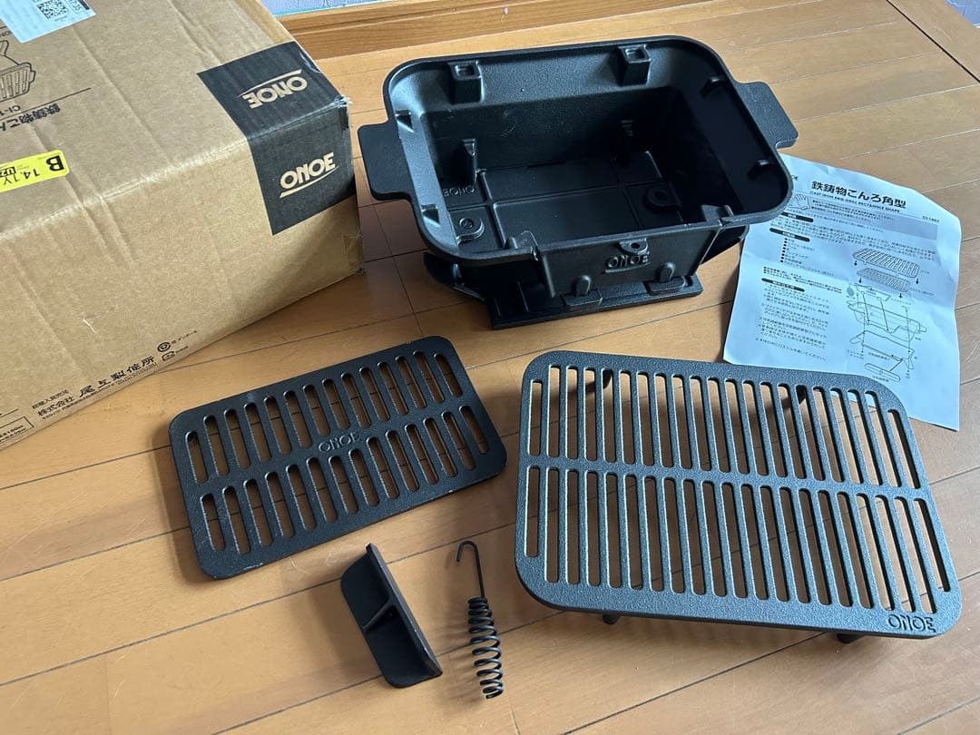 尾上製作所　鉄鋳物コンロ角型　cl-1607