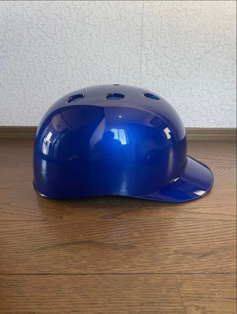 ミズノ限定軟式用　キャッチャー用ヘルメットツバ付き　ロイヤルブルーメタリック　M