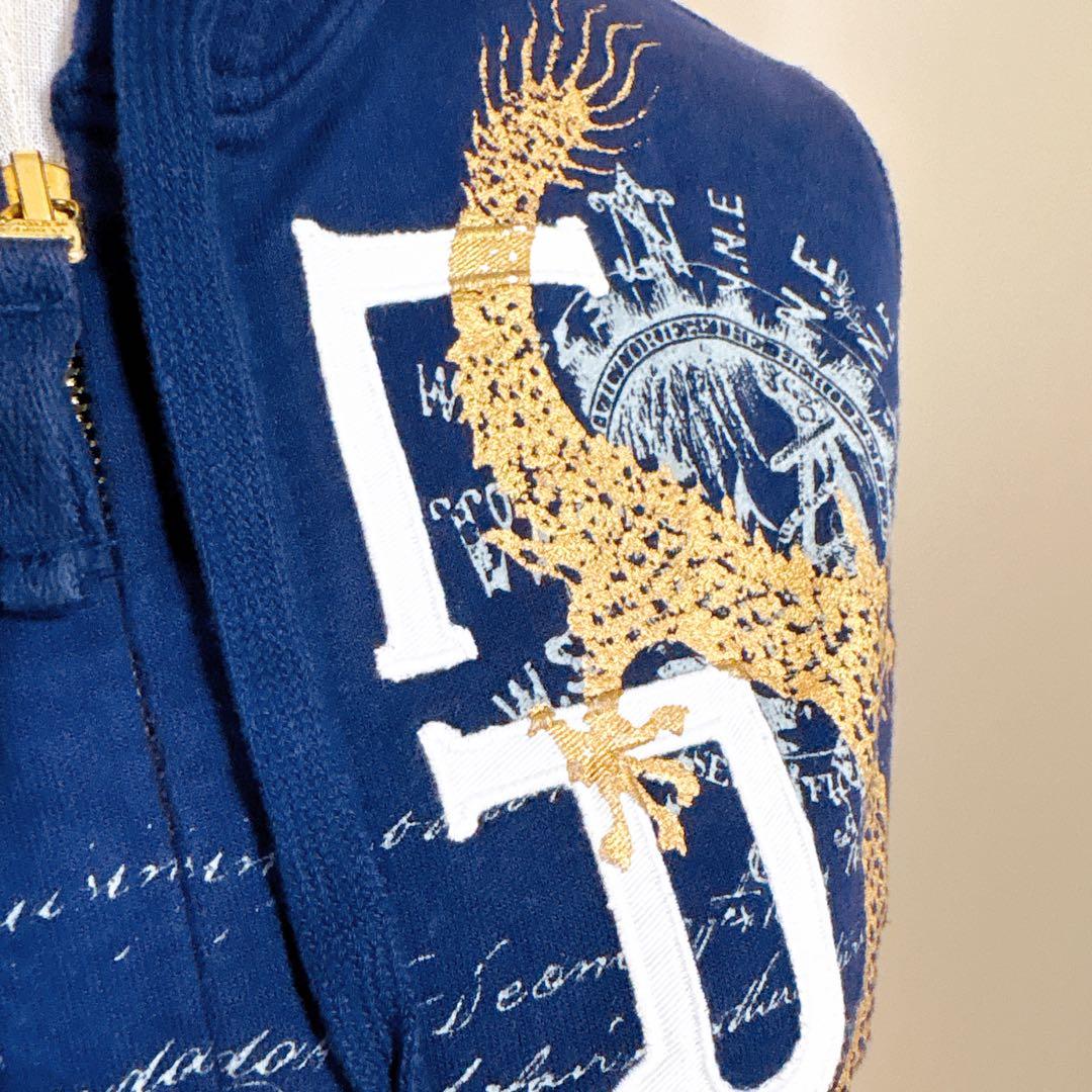 ラルフローレン Y2K ドラゴン刺繍 パーカー S ネイビー 古着 レア