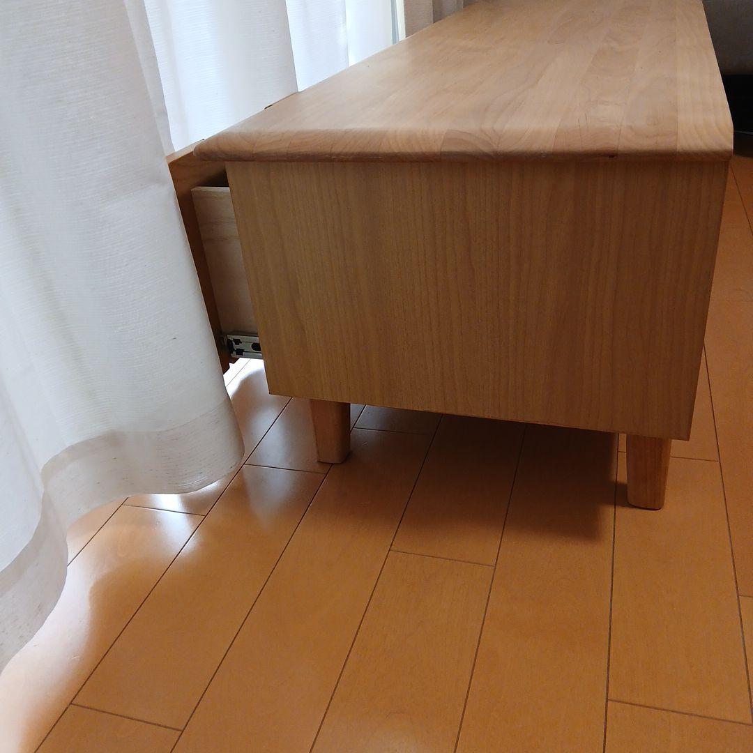 ナチュラルウッド テレビ台 引き出し付き
